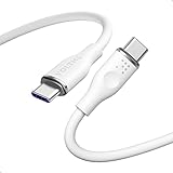 VOLTME USB C auf USB C Kabel 1,0m Weiß, USB-C Ladekabel 100W 5A PD 3.0 Ladekabel Typ C E-Mark Chip Lade und Datenkabel 480Mbps für USB-C Gerät MateBook X Pro/MacBook Pro/iPad/Galaxy S21/Pixel/Switch