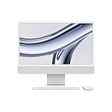 Apple 2023 iMac All-in-One Desktop-Computer mit M3 Chip: 8-Core CPU, 10-Core GPU, 24' 4.5K Retina Display, 8 GB gemeinsamer Arbeitsspeicher, 512 GB SSD Speicher, passendes Zubehör. Silber