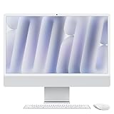 Apple iMac All-in-One Desktop-Computer mit M4 Chip mit 10 Core CPU und 10 Core GPU: 24' Retina Display, 24 GB gemeinsamer Arbeitsspeicher, 512 GB SSD Speicher, passendes Zubehör; Silber