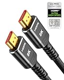 Highwings HDMI 2.1 Kabel 3meter Zertifiziertes, 10K 8K HDMI Kabel 48Gbps Ultra Highspeed 8K 60Hz 4K 120Hz 7680P eARC HDCP 2.2&2.3 DTS:X Dynamische HDR Kompatibel mit Soundbar HDTV Monitor