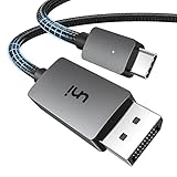 uni USB C Displayport 1.4 Kabel 8K@60Hz/ 4K@144Hz/ 2K@240Hz/ 5K@120Hz [Nylon, Aluminium] Thunderbolt 3/4 auf DP Kabel mit MST, HDR für iPhone 15 Serie, Macbook Pro/Air, iPad Pro M4, iMac usw.