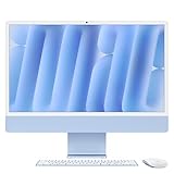 Apple iMac All-in-One Desktop-Computer mit M4 Chip mit 10 Core CPU und 10 Core GPU: 24' Retina Display, 16 GB gemeinsamer Arbeitsspeicher, 512 GB SSD Speicher, passendes Zubehör; Blau