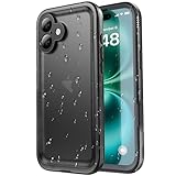 SPORTLINK für iPhone 16 Hülle Wasserdicht - 360 Grad Outdoor Schutzhülle kameraschutz Displayschutz [Kamera-Steuerung] [IP68 Waterproof] [6FT Stoßfeste Hard Case] Panzerhülle Schwarz 6,1'