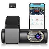 sarmert Dashcam Auto Vorne, 2K 1440P Dash Cam mit 32 GB SD Karte, WiFi&App, 150°Weitwinkel, Infrarot Nachtsicht, Loop Aufnahme, G Sensor, WDR, 24 Std ParküBerwachung, Sprachführung,Superkondensator