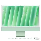 Apple iMac All-in-One Desktop-Computer mit M4 Chip mit 8 Core CPU und 8 Core GPU: 24' Retina Display, 16 GB gemeinsamer Arbeitsspeicher, 256 GB SSD Speicher, passendes Zubehör; Grün