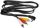 PremiumCord Klinke auf Cinch Video HQ Kabel, Länge 1, 5m, 4-polig Klinkenstecker 3, 5mm auf 3x Cinch RCA Stecker, Video Verbindungskabel, Jack zu RCA, geschirmt, Farbe schwarz