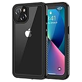 Lanhiem für iPhone 13 Hülle (6.1'), Handyhülle iPhone 13 Case IP68 Wasserdicht 360 Grad Schutzhülle, Stoßfest Staubdicht Outdoor Panzerhülle mit Eingebautem Displayschutz, Schwarz