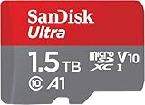 SanDisk Ultra Android microSDXC UHS-I Speicherkarte 1,5 TB + Adapter (Für Smartphones und Tablets, A1, Class 10, U1, Full HD-Videos, bis zu 150 MB/s Lesegeschwindigkeit)